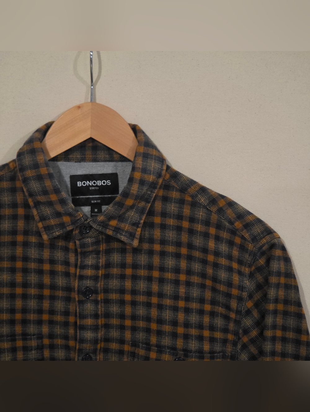 Bonobos Stretch Slim Fit Flannel Button Down M